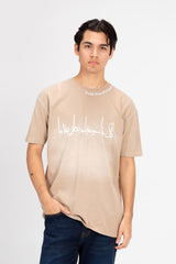 Men's Oversized Front Flip Text Print T-shirt