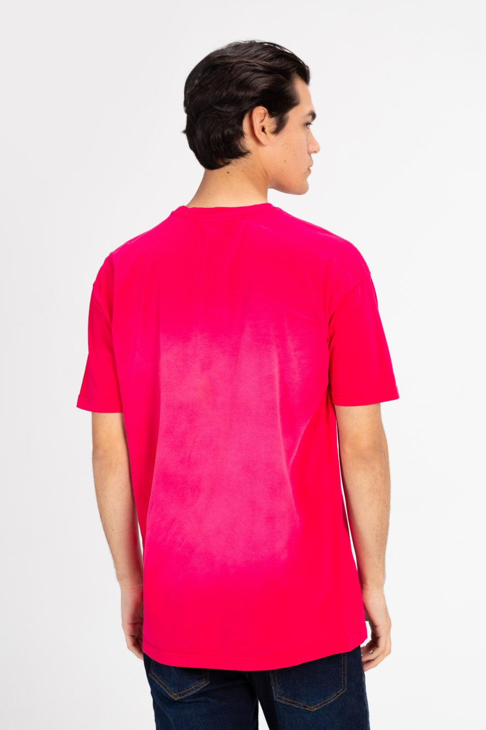 Men's Oversized Front Flip Text Print T-shirt