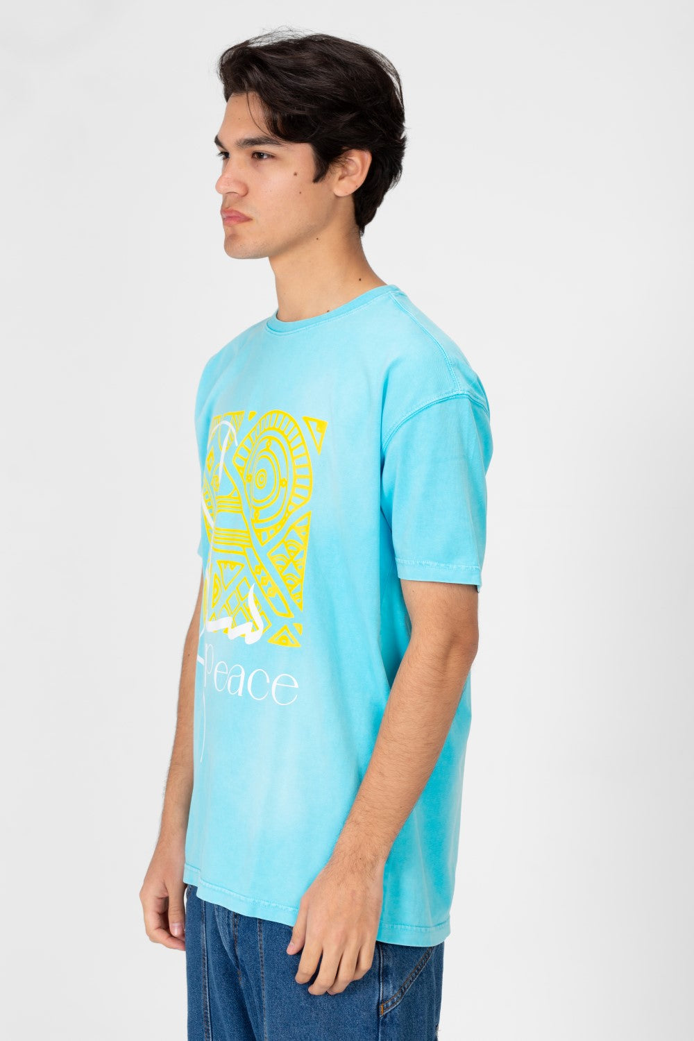 تي شيرت رجالي مطبوع بأكمام نصفية كبيرة الحجم