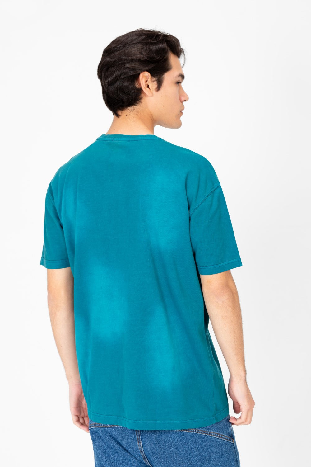 تي شيرت رجالي مطبوع بأكمام نصفية كبيرة الحجم