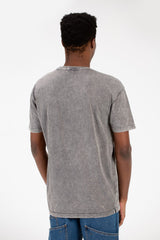 تي شيرت رجالي كبير الحجم بأكمام نصفية مغسول بالطماطم