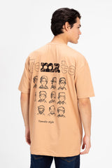 تي شيرت رجالي كبير الحجم بطبعة طماطم وأكمام نصفية