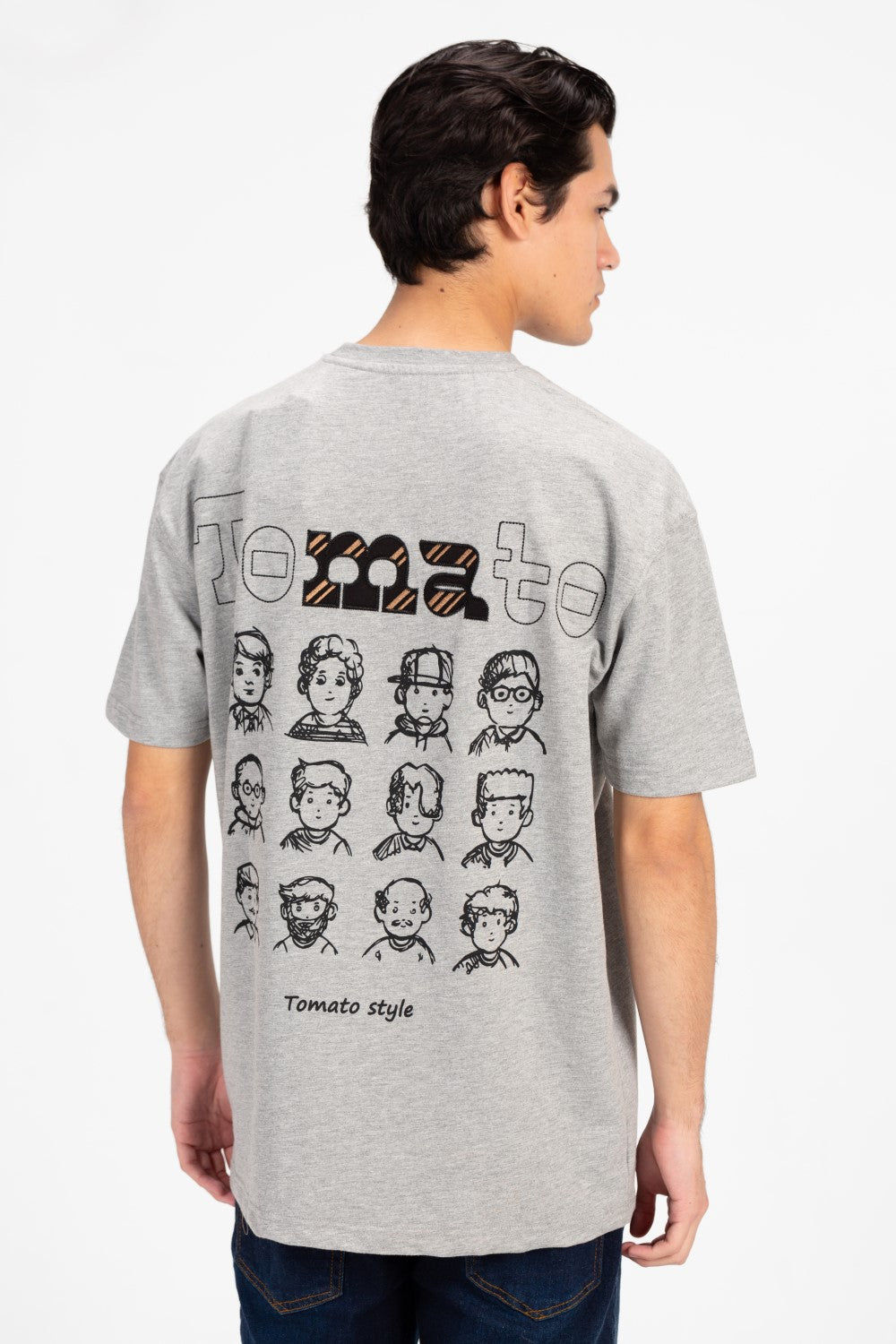 تي شيرت رجالي كبير الحجم بطبعة طماطم وأكمام نصفية