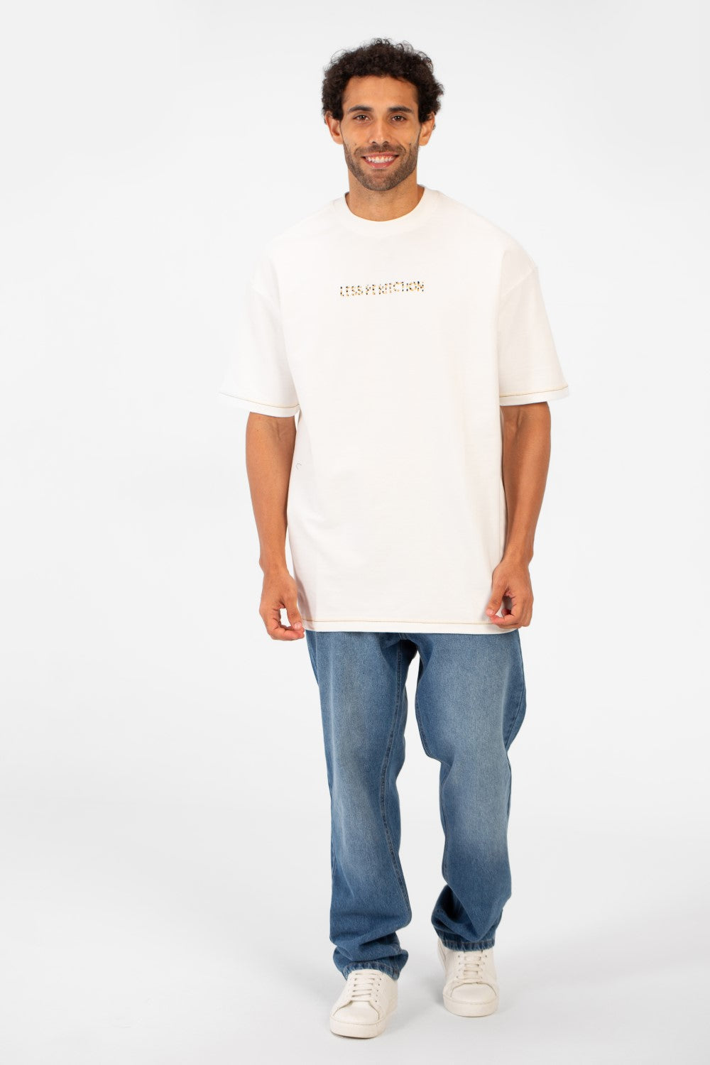 Men's Summer Regular Fit Round Neck Short Sleeves Front Text Print T-shirt