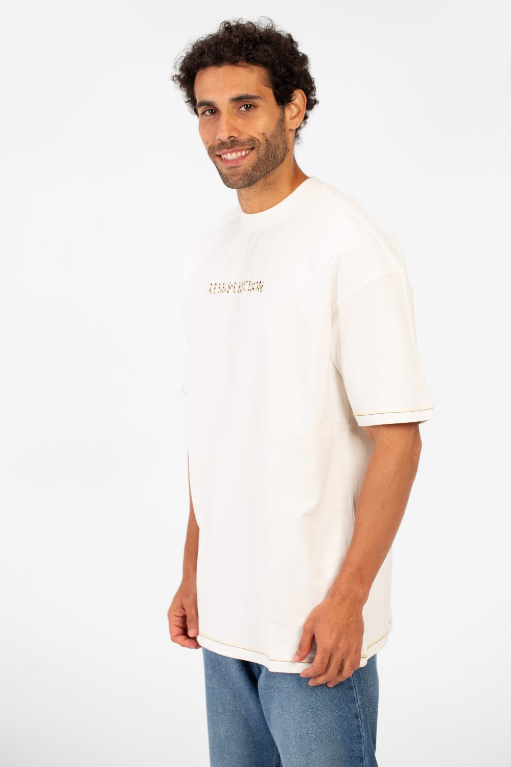 Men's Summer Regular Fit Round Neck Short Sleeves Front Text Print T-shirt