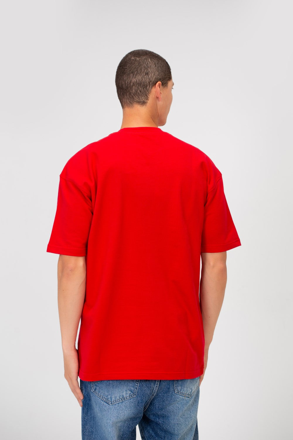 Men's Summer Melton Graphic Print Short Sleeve Oversized Half Sleeve T-Shirt