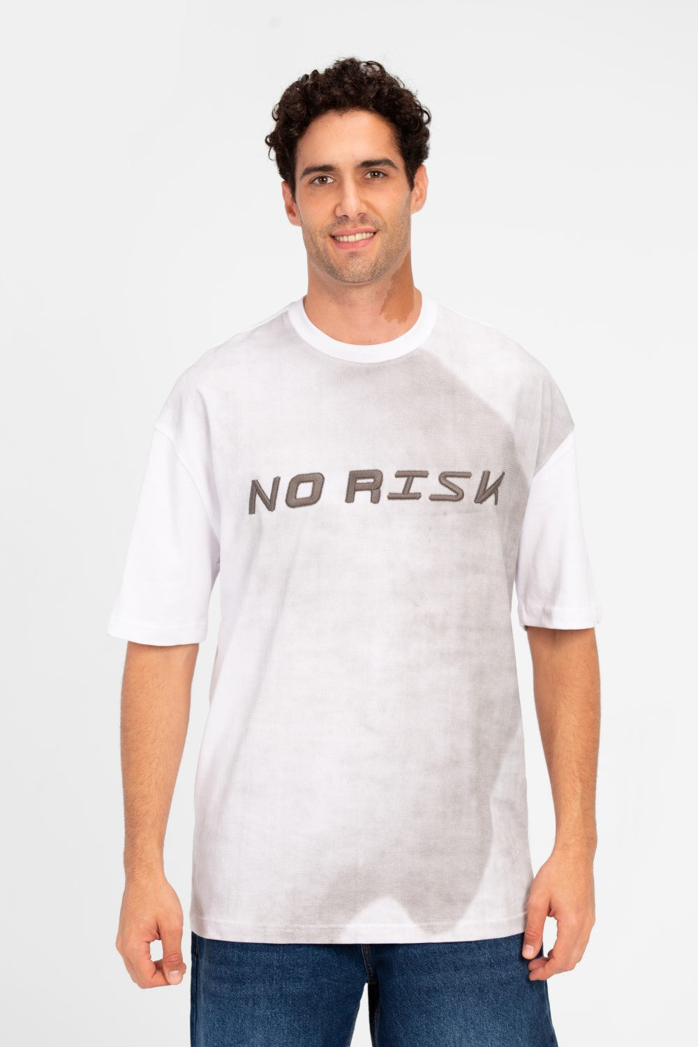 Men's Oversize Printed Round Neck T-Shirt