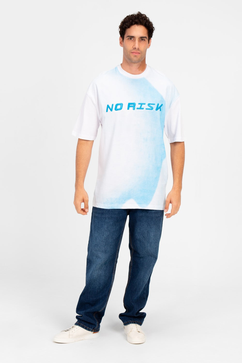 Men's Oversize Printed Round Neck T-Shirt