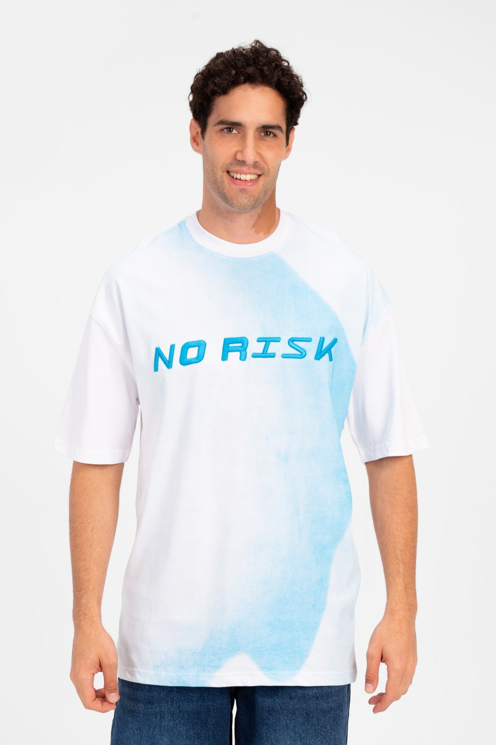 Men's Oversize Printed Round Neck T-Shirt