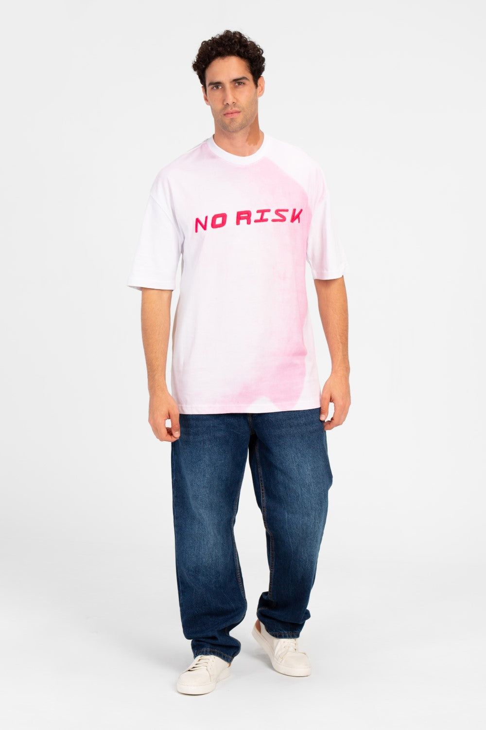 Men's Oversize Printed Round Neck T-Shirt