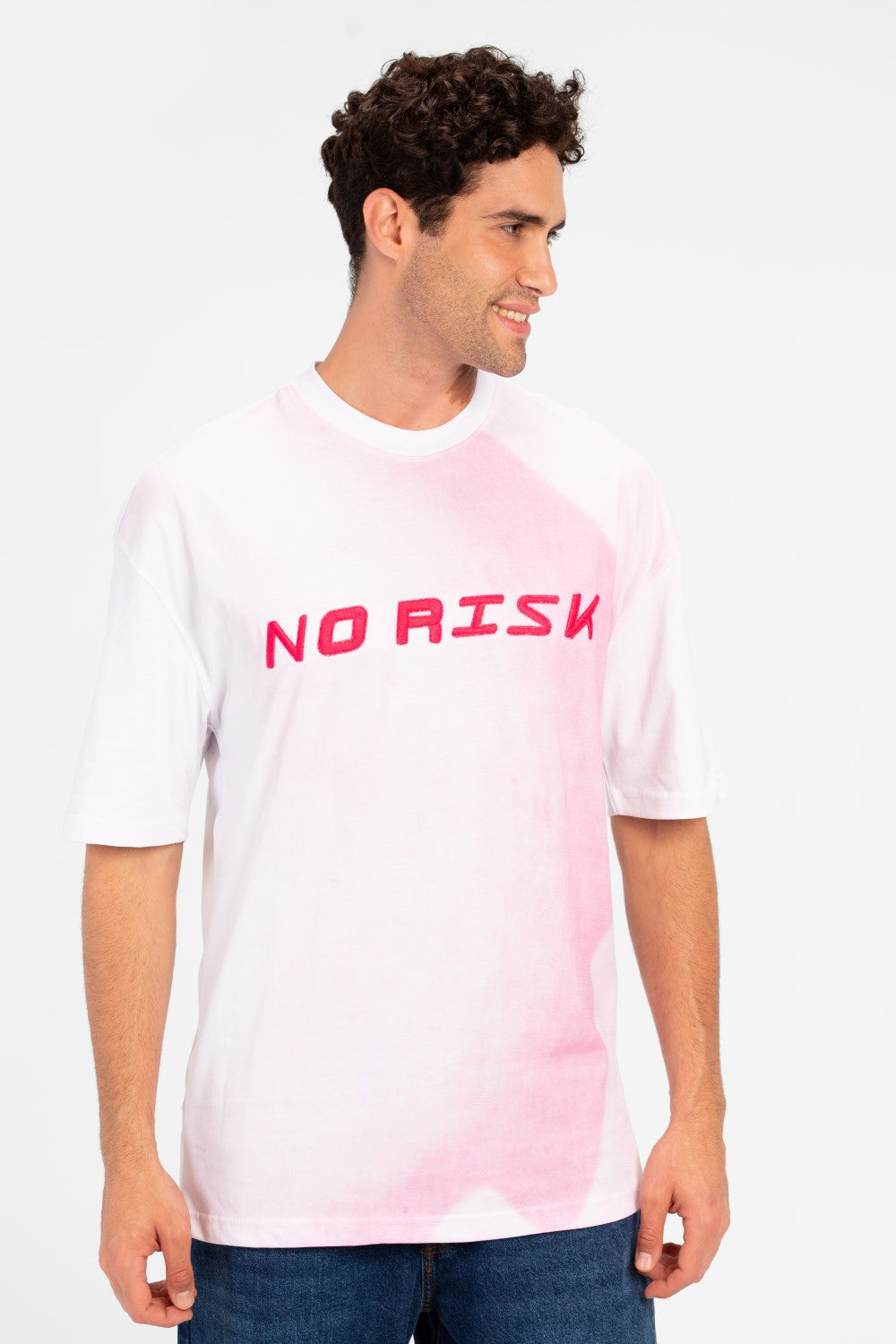 Men's Oversize Printed Round Neck T-Shirt