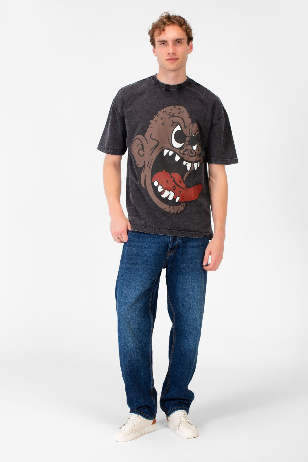 Men's Oversized Graphic Print Short Sleeve Crew Neck T-Shirt