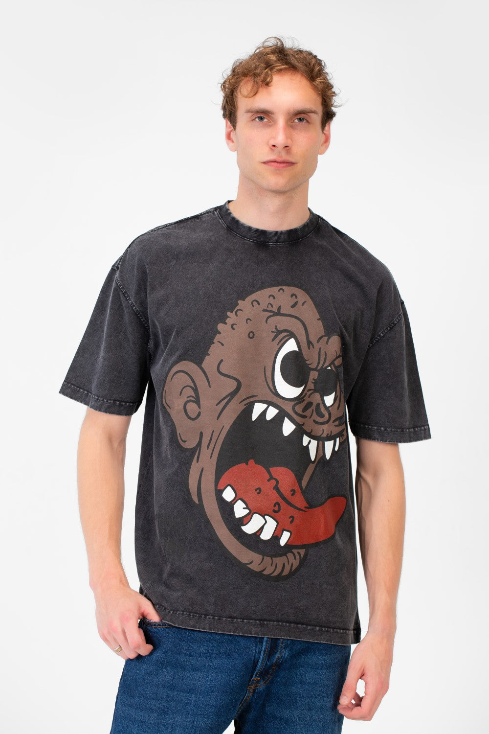 Men's Oversized Graphic Print Short Sleeve Crew Neck T-Shirt