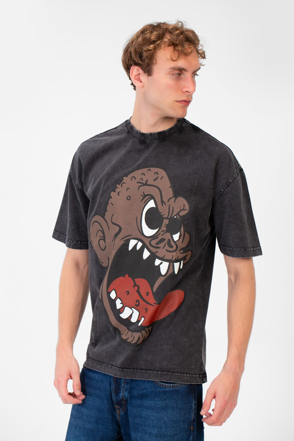 Men's Oversized Graphic Print Short Sleeve Crew Neck T-Shirt