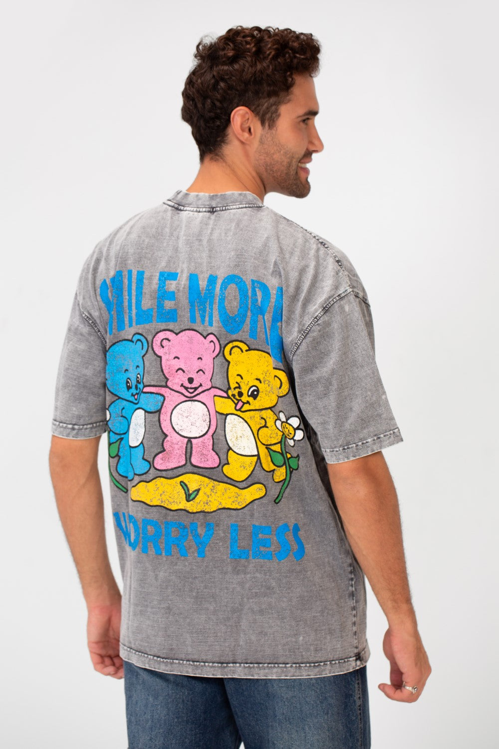 Men's Tomato Washed Oversized Round Neck Short Sleeves T-Shirt