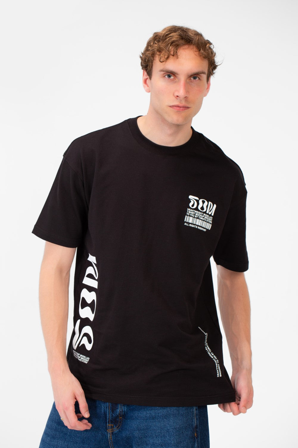 تي شيرت رجالي صيفي مطبوع عليه ميلتون بقصّة عادية وأكمام قصيرة