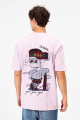 Men's Regular Fit Round Neck Half Sleeves T-shirt With Front And Back Graphic Print