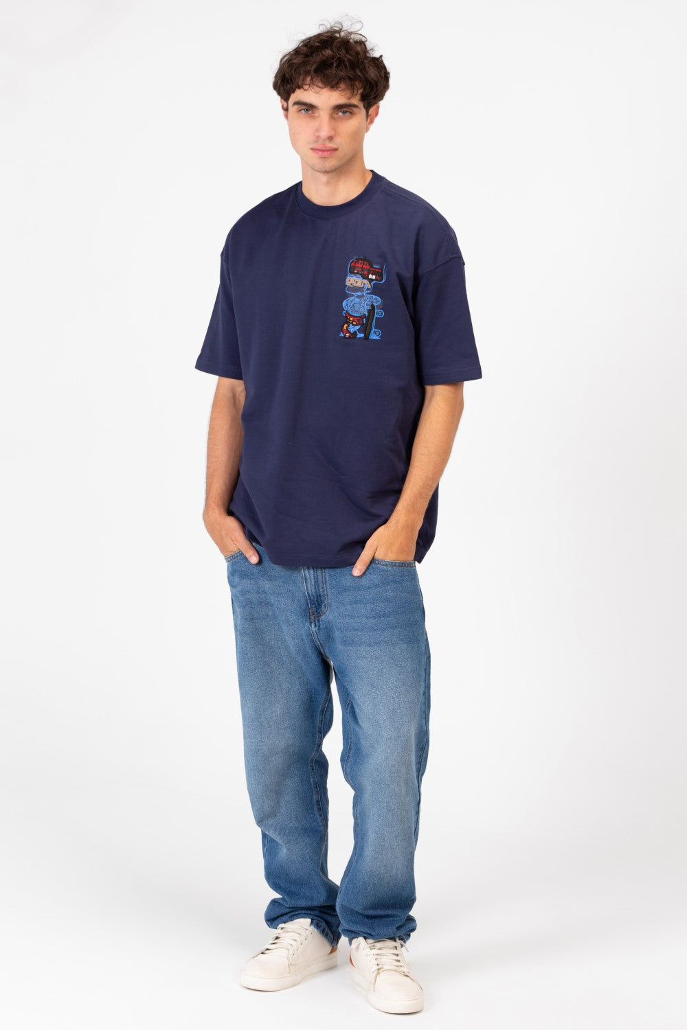 Men's Regular Fit Round Neck Half Sleeves T-shirt With Front And Back Graphic Print