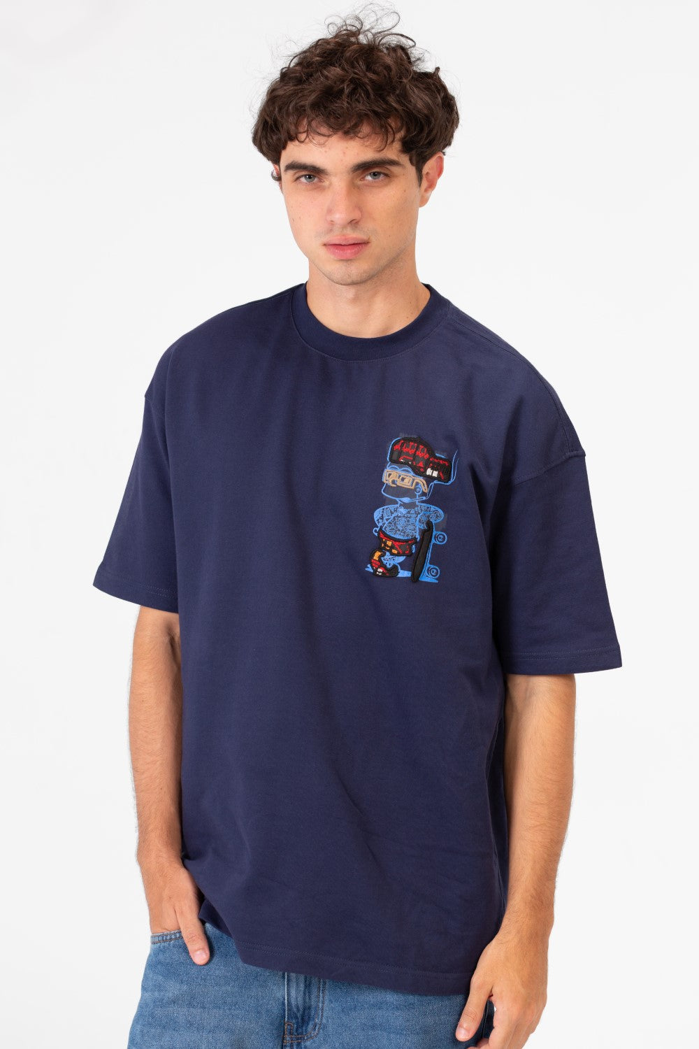 Men's Regular Fit Round Neck Half Sleeves T-shirt With Front And Back Graphic Print