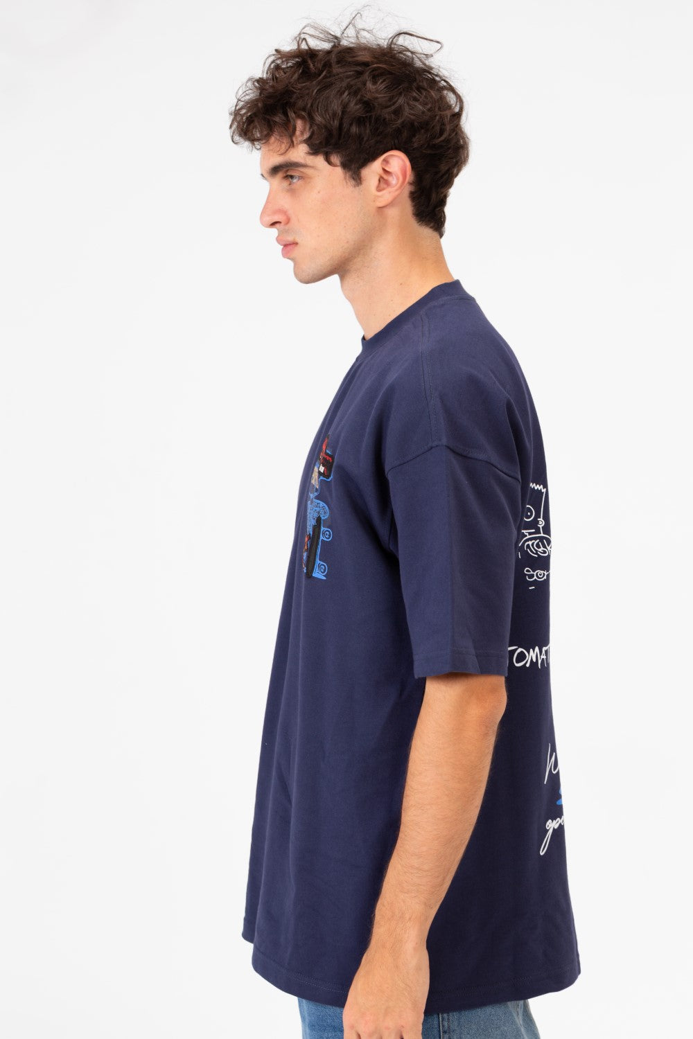 Men's Regular Fit Round Neck Half Sleeves T-shirt With Front And Back Graphic Print