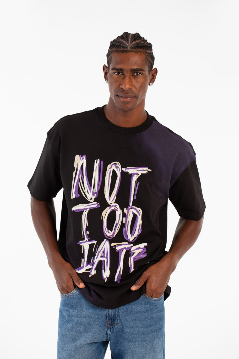 Men's Milton Summer Regular Fit Short Sleeves Front Text Print T-shirt