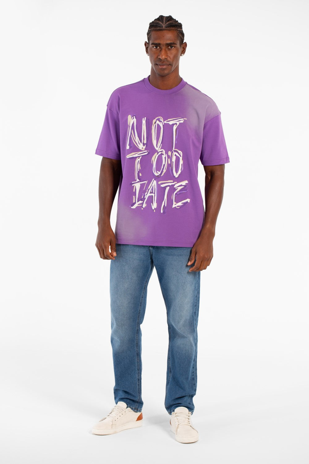 Men's Milton Summer Regular Fit Short Sleeves Front Text Print T-shirt