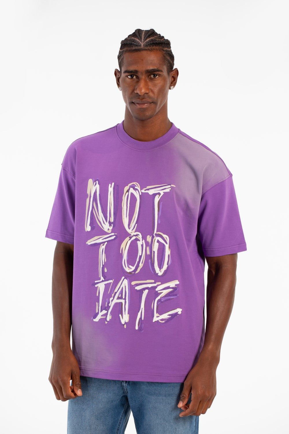 Men's Milton Summer Regular Fit Short Sleeves Front Text Print T-shirt