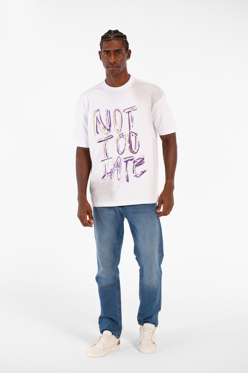 Men's Milton Summer Regular Fit Short Sleeves Front Text Print T-shirt