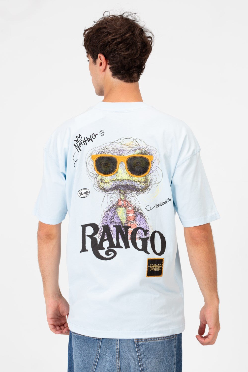 تي شيرت رجالي بقصة عادية وطبعة طماطم عصرية ورقبة دائرية