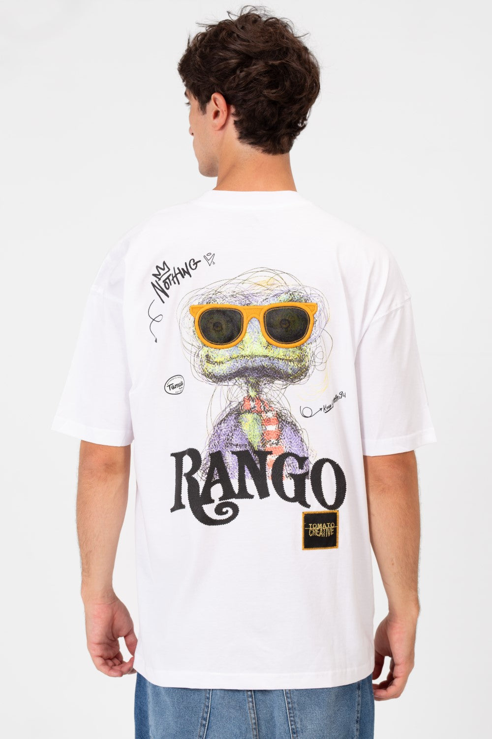 تي شيرت رجالي بقصة عادية وطبعة طماطم عصرية ورقبة دائرية