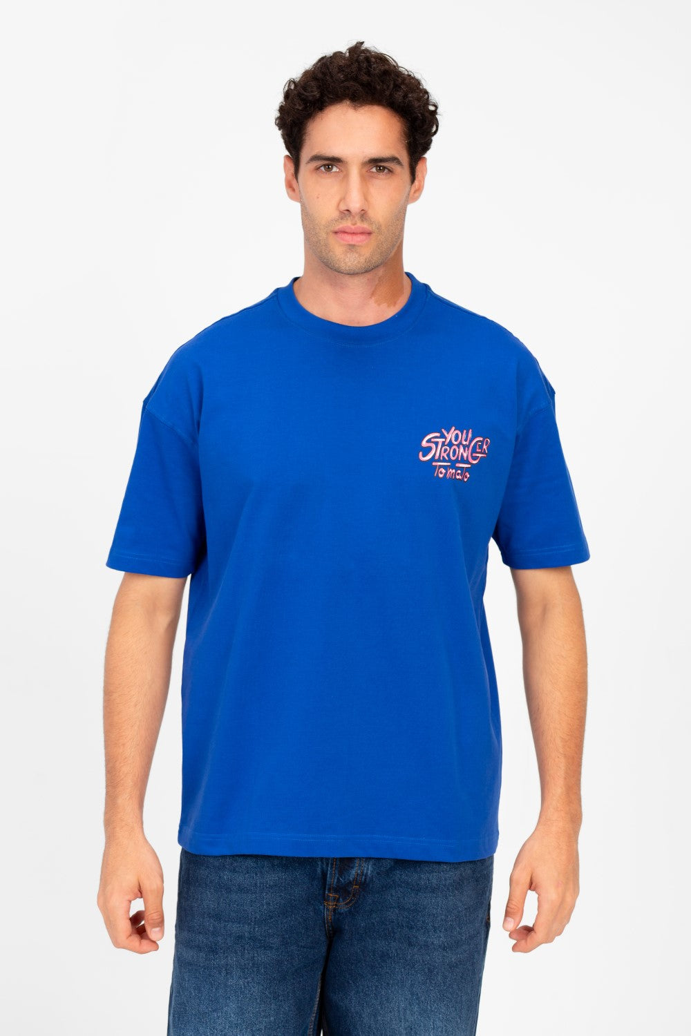 Men's Regular Fit Half Sleeve T-shirt With Text Print