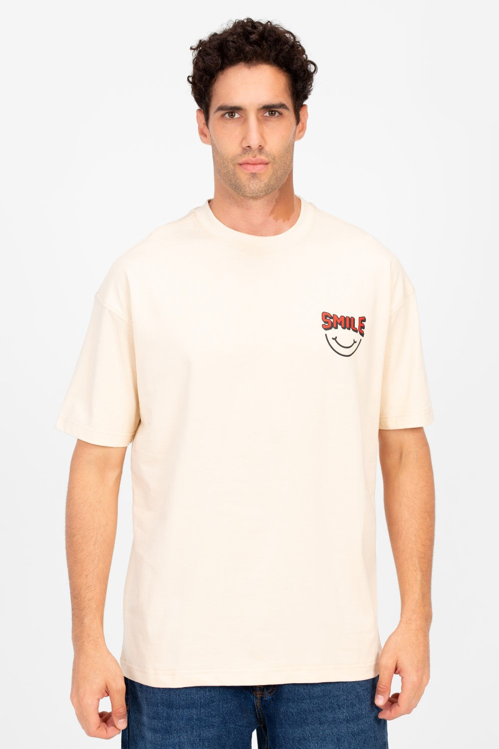 تي شيرت رجالي دائري مطبوع بقصّة عادية