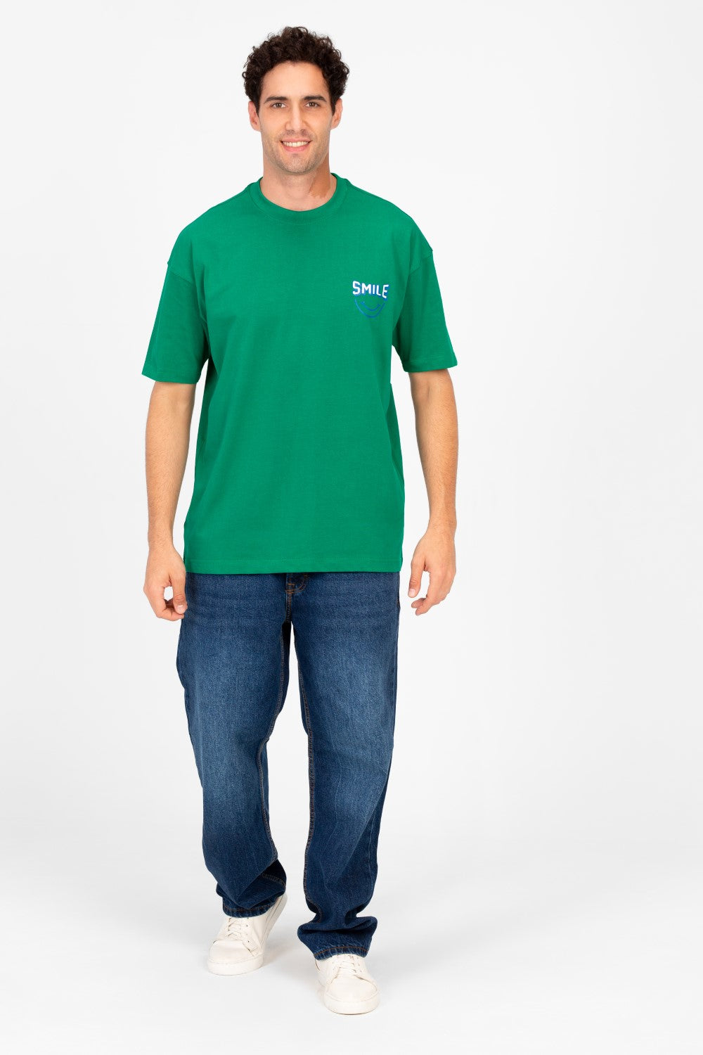 تي شيرت رجالي دائري مطبوع بقصّة عادية