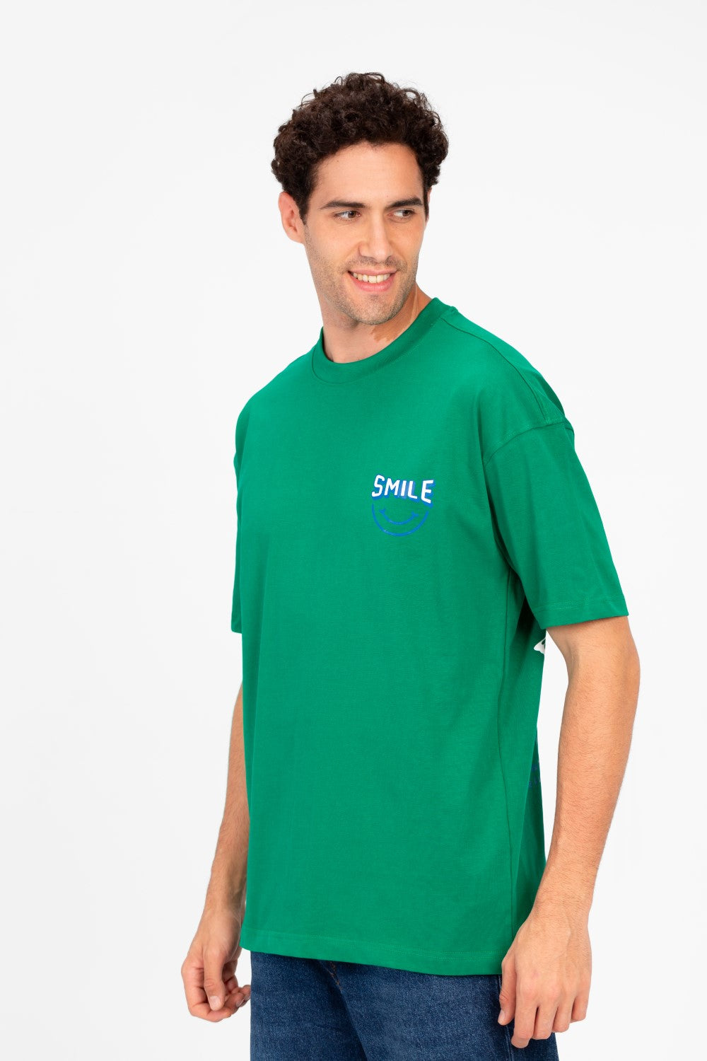 تي شيرت رجالي دائري مطبوع بقصّة عادية