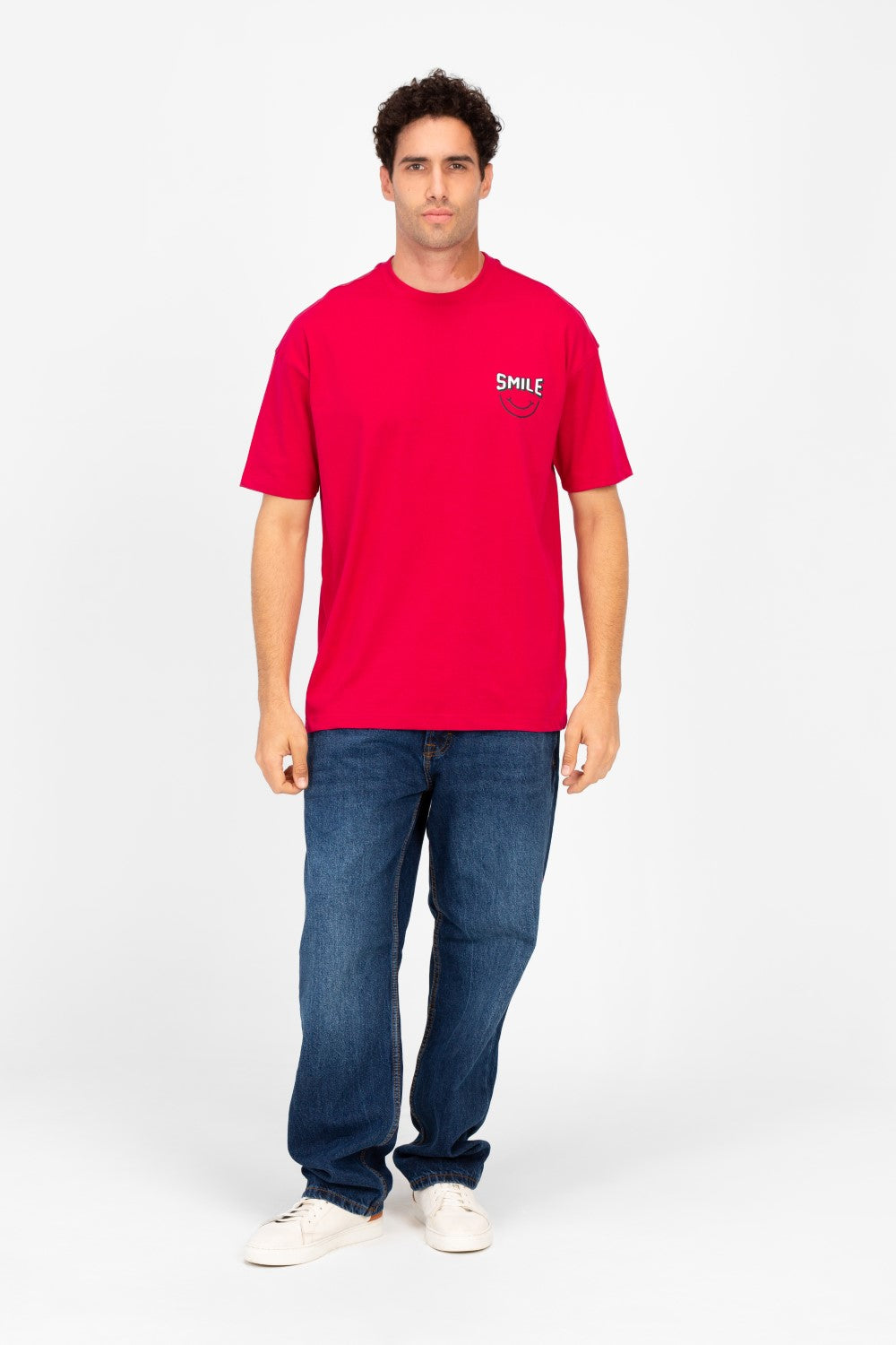 تي شيرت رجالي دائري مطبوع بقصّة عادية