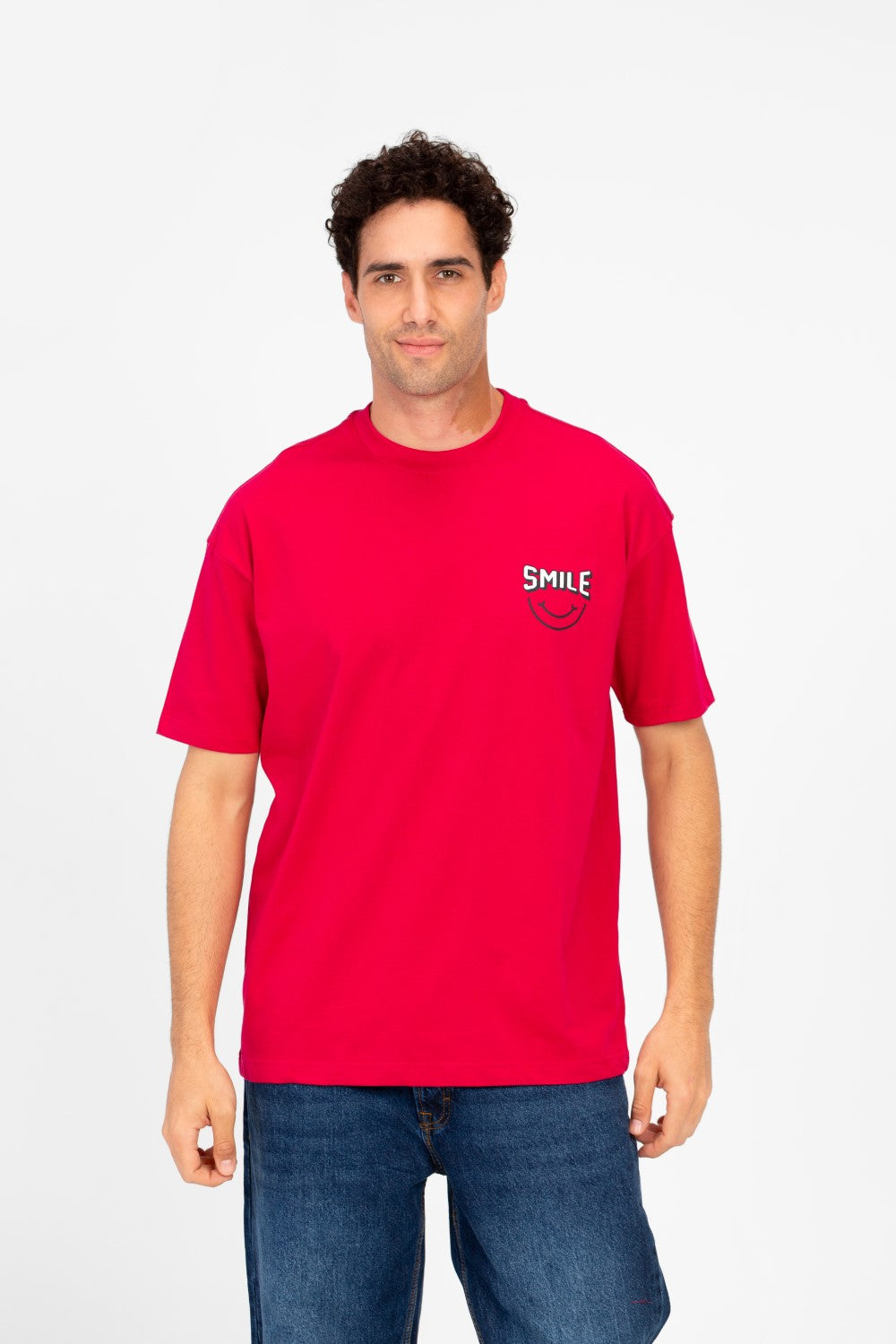 تي شيرت رجالي دائري مطبوع بقصّة عادية