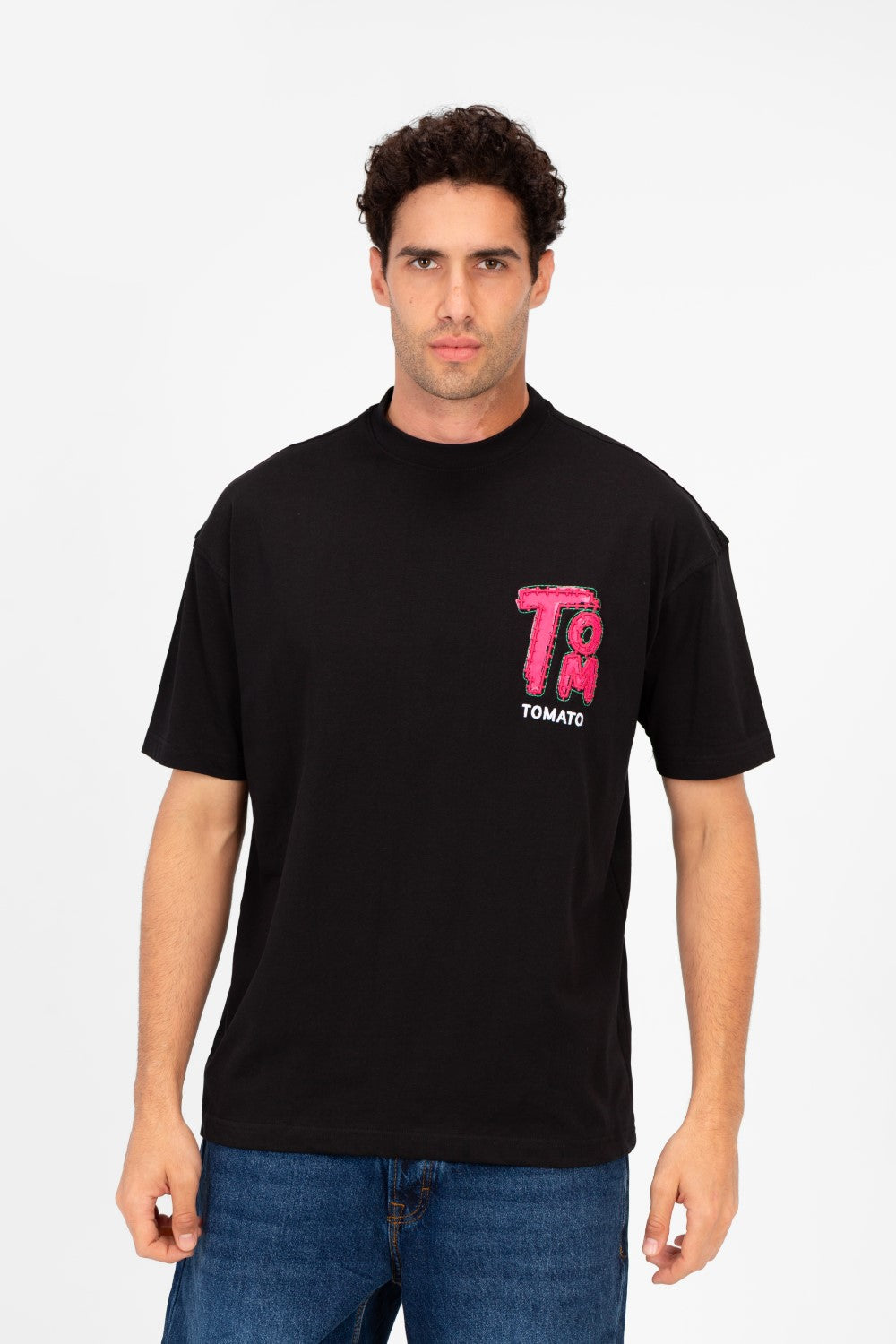 تي شيرت رجالي بقصّة عادية وطبعة طماطم