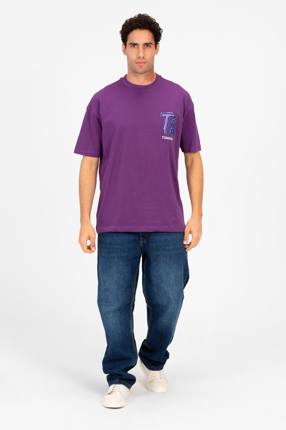 تي شيرت رجالي بقصّة عادية وطبعة طماطم