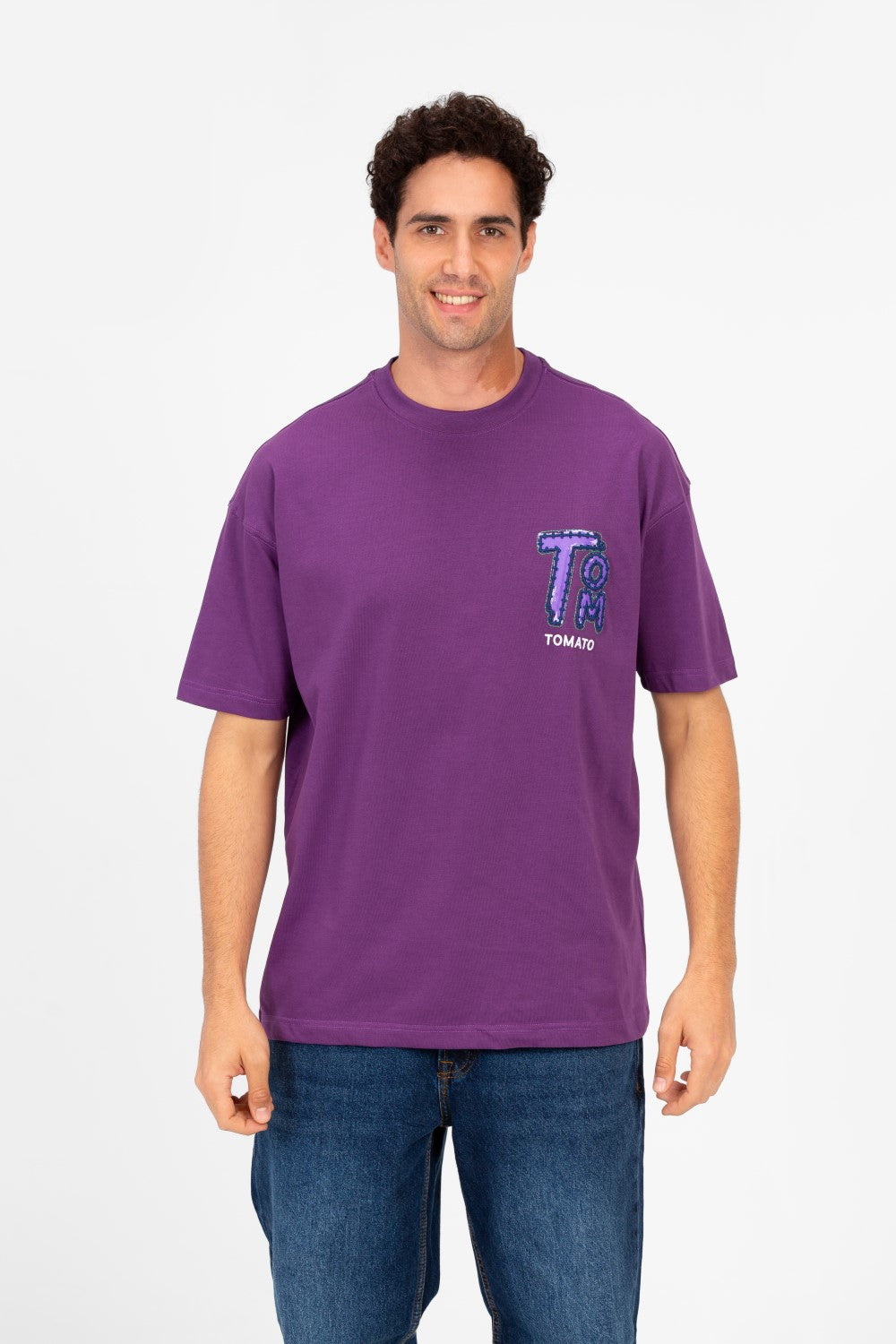 تي شيرت رجالي بقصّة عادية وطبعة طماطم
