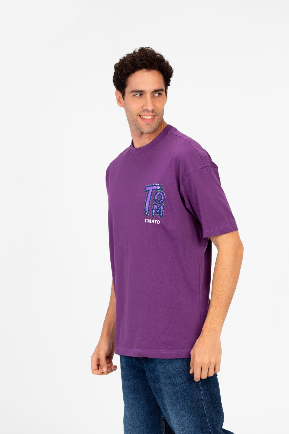 تي شيرت رجالي بقصّة عادية وطبعة طماطم