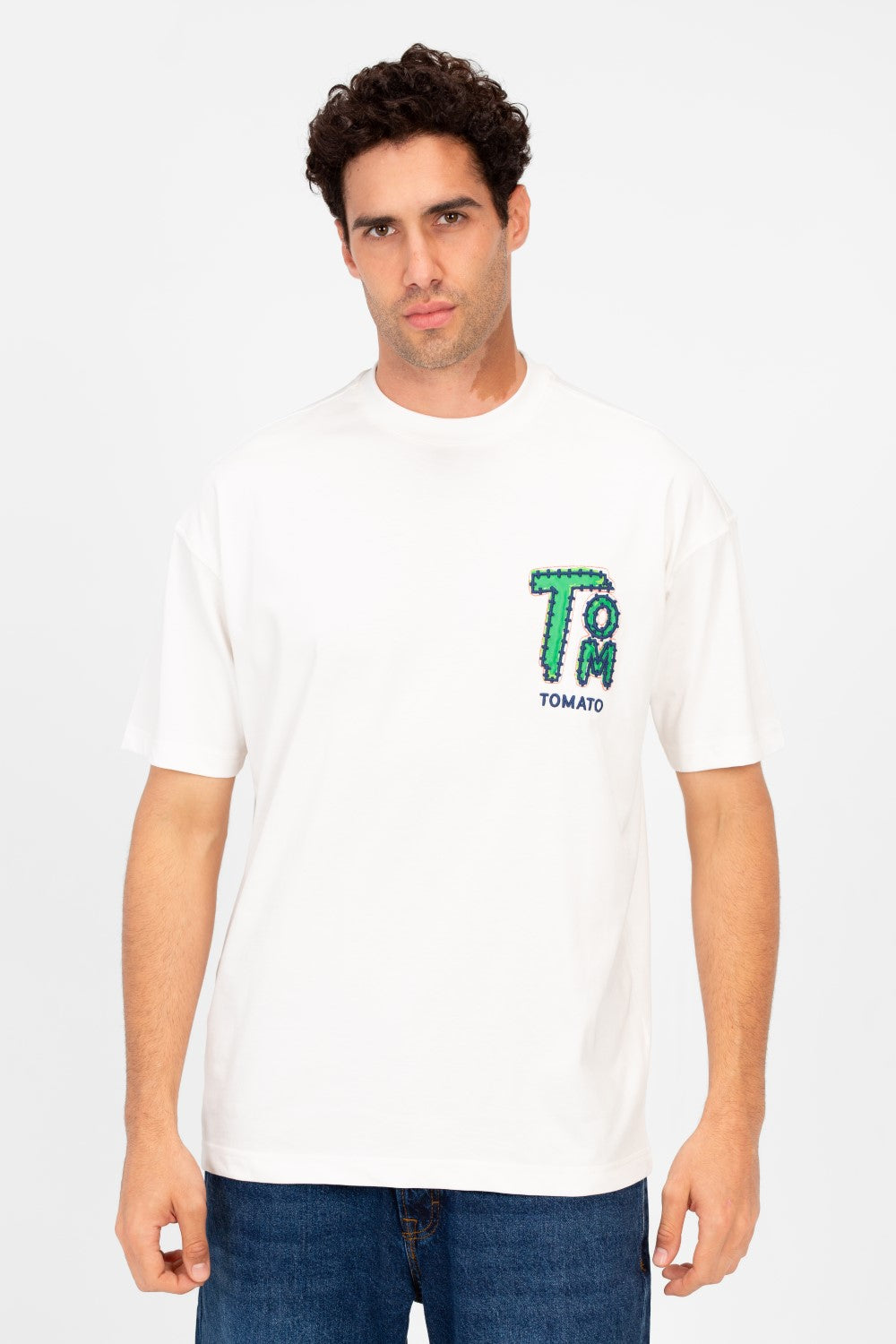 تي شيرت رجالي بقصّة عادية وطبعة طماطم