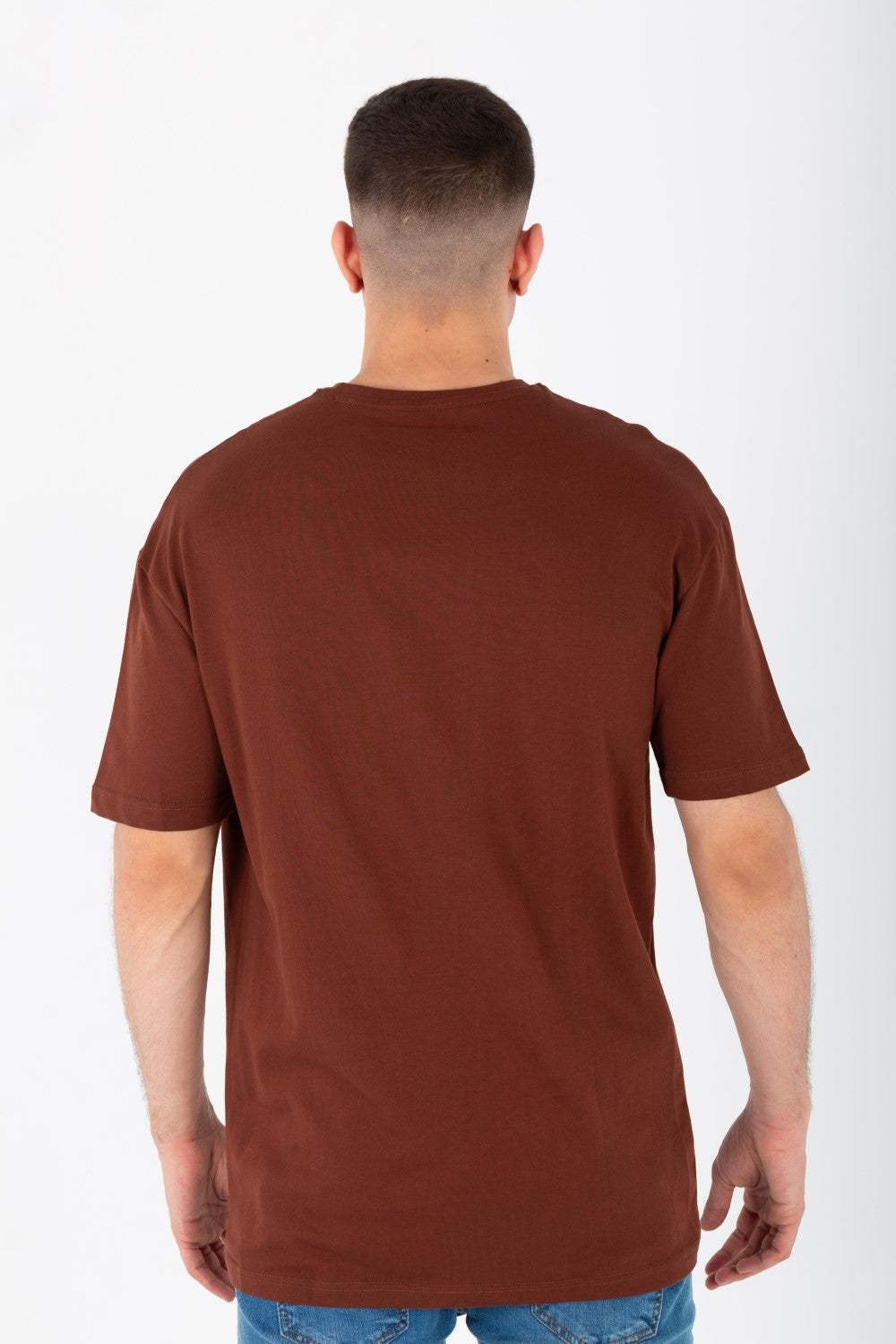 Men's Oversize Printed T-shirt With A Round Neck And Summer Melton Material