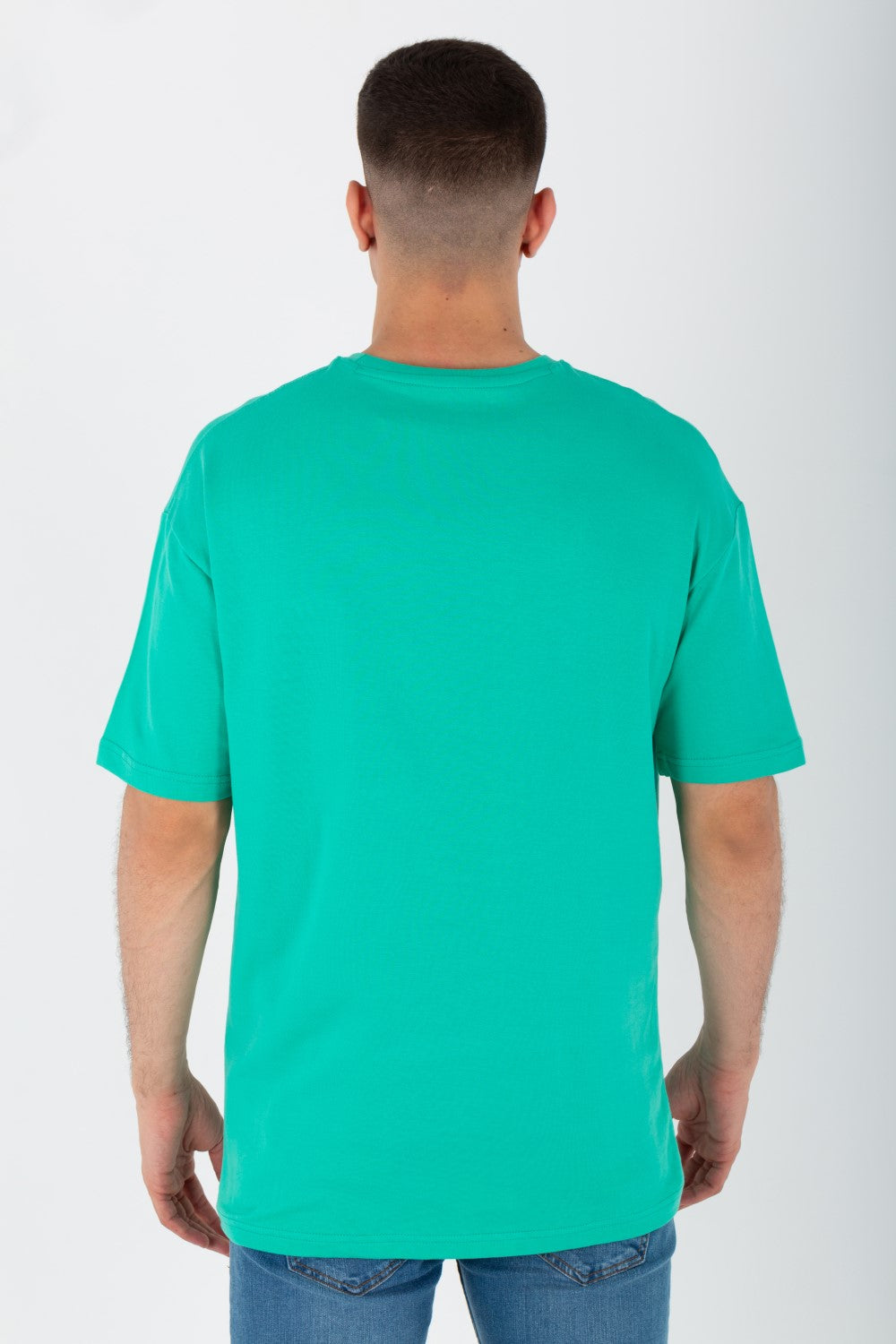 Men's Oversize Printed T-shirt With A Round Neck And Summer Melton Material
