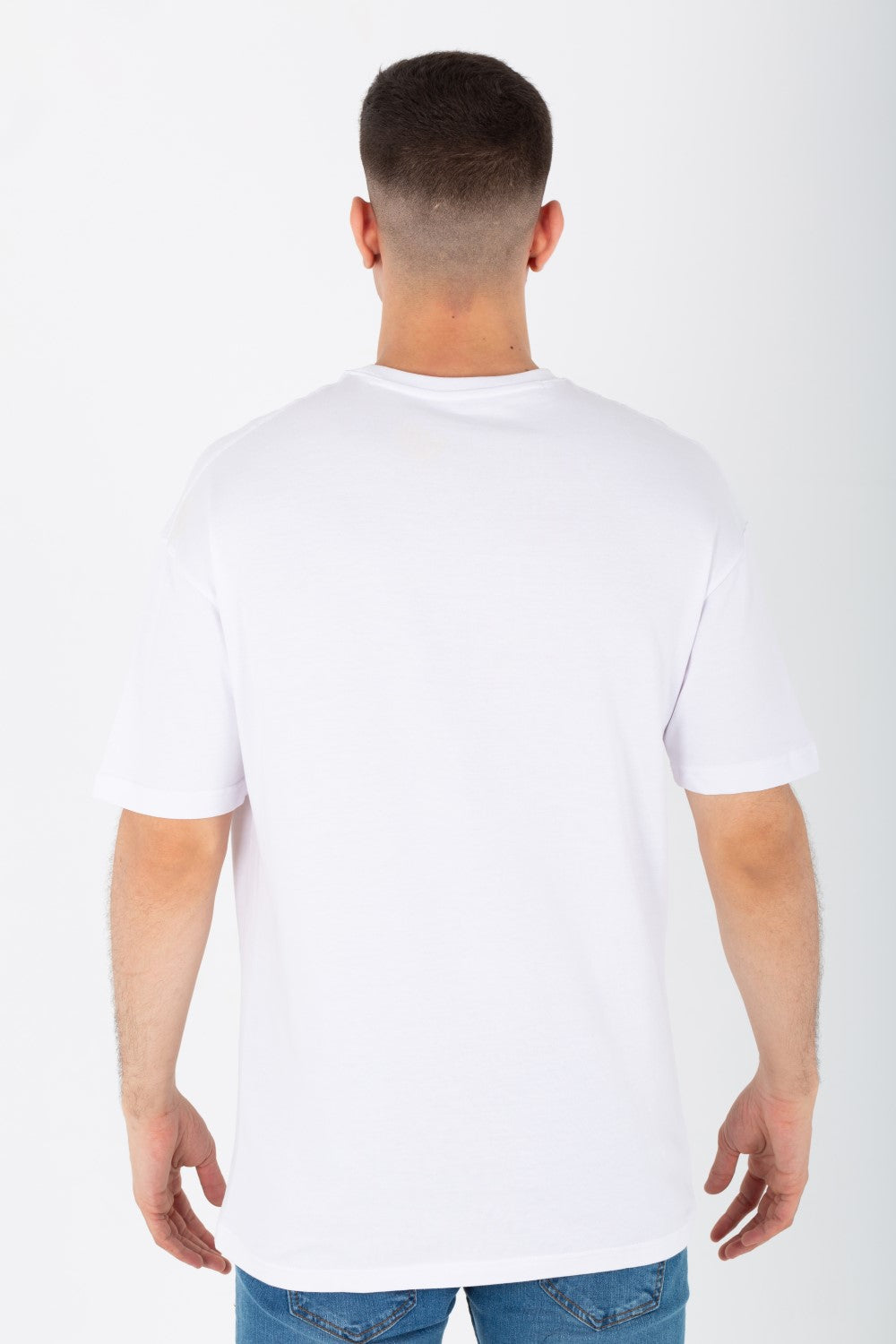 Men's Oversize Printed T-shirt With A Round Neck And Summer Melton Material