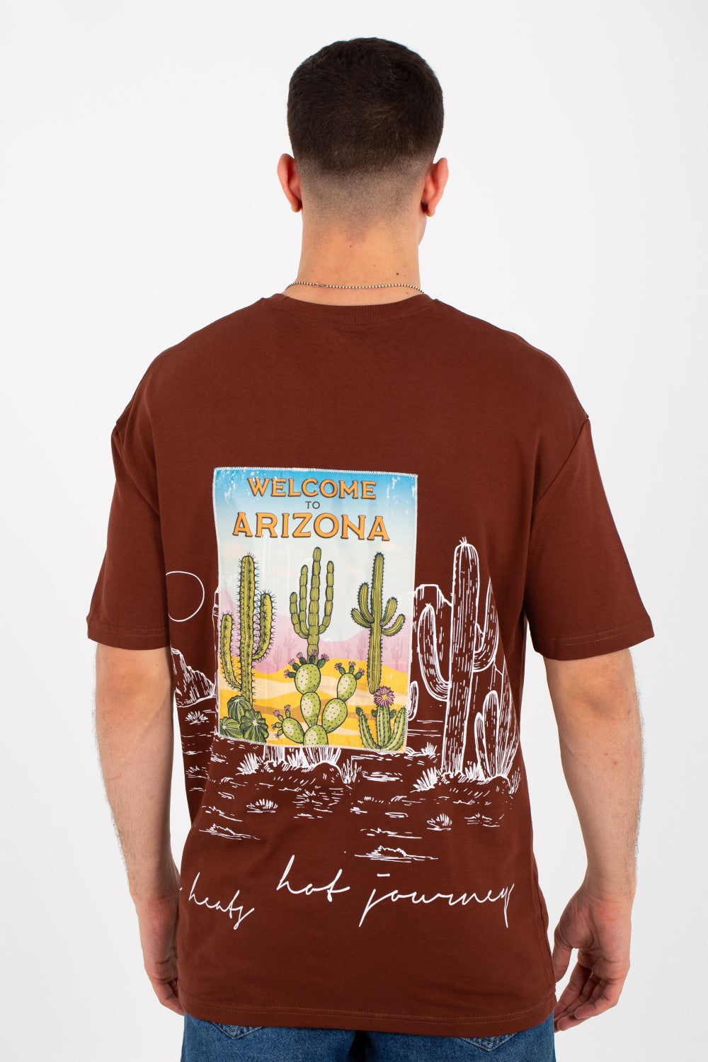 Mens Oversize Round Neck T-shirt With Short Sleeves And Full Print