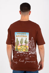 Mens Oversize Round Neck T-shirt With Short Sleeves And Full Print