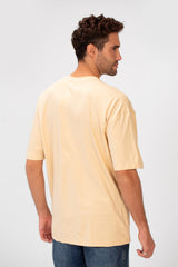 Men's Oversized Crew Neck Front Print Half Sleeve T-Shirt