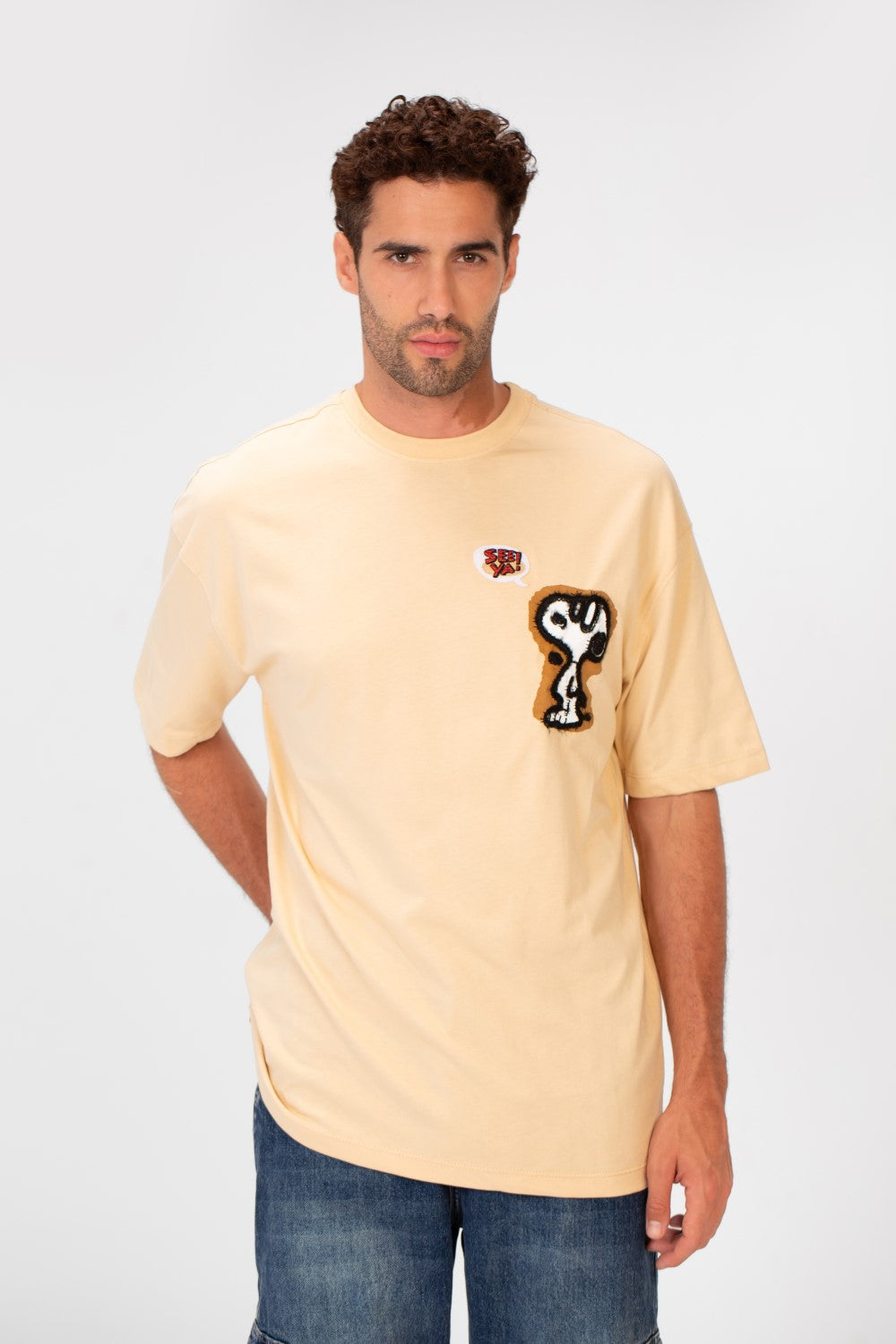 Men's Oversized Front Print Half Sleeve Round Neck Summer T-shirt