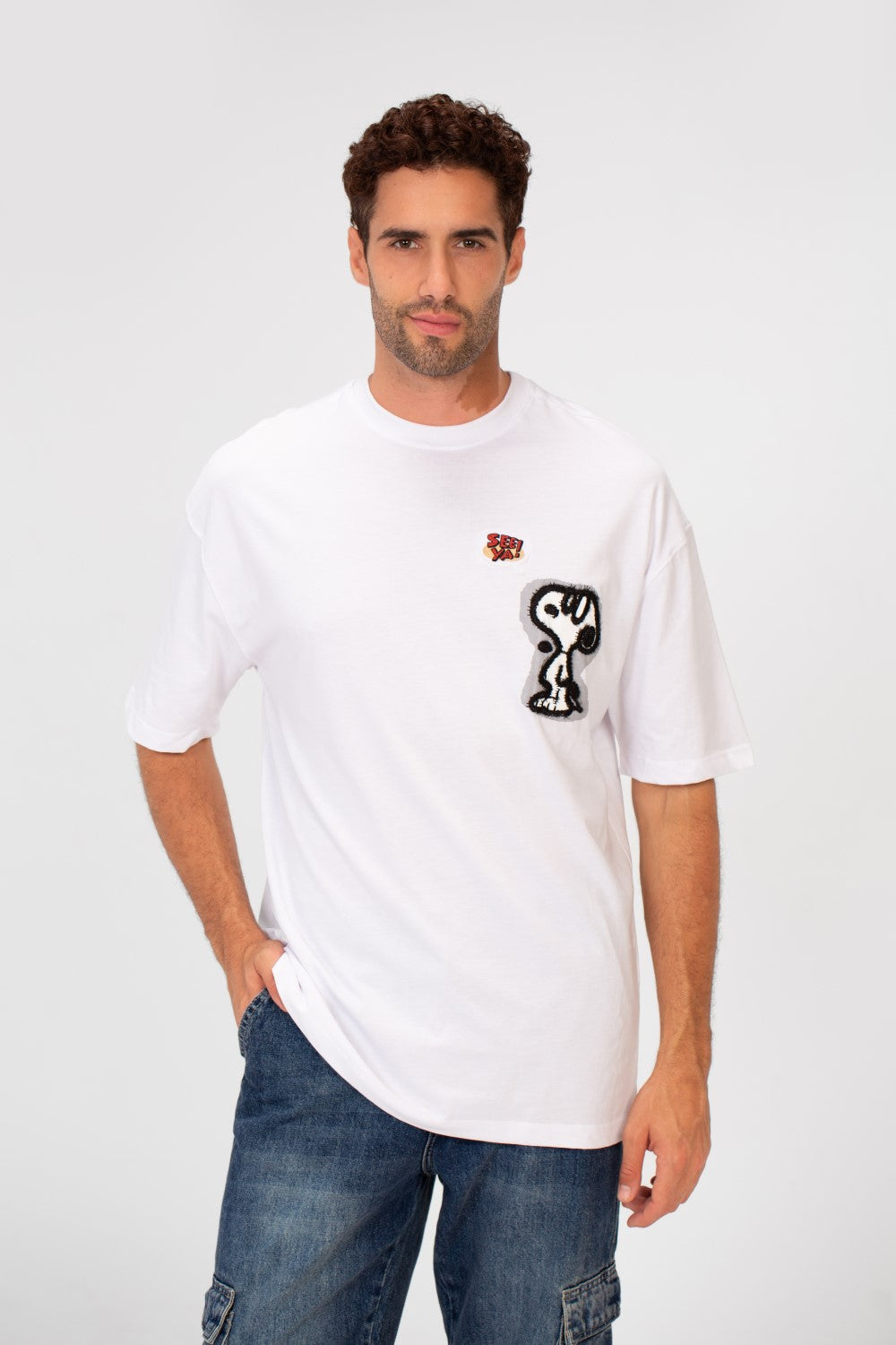 Men's Oversized Front Print Half Sleeve Round Neck Summer T-shirt