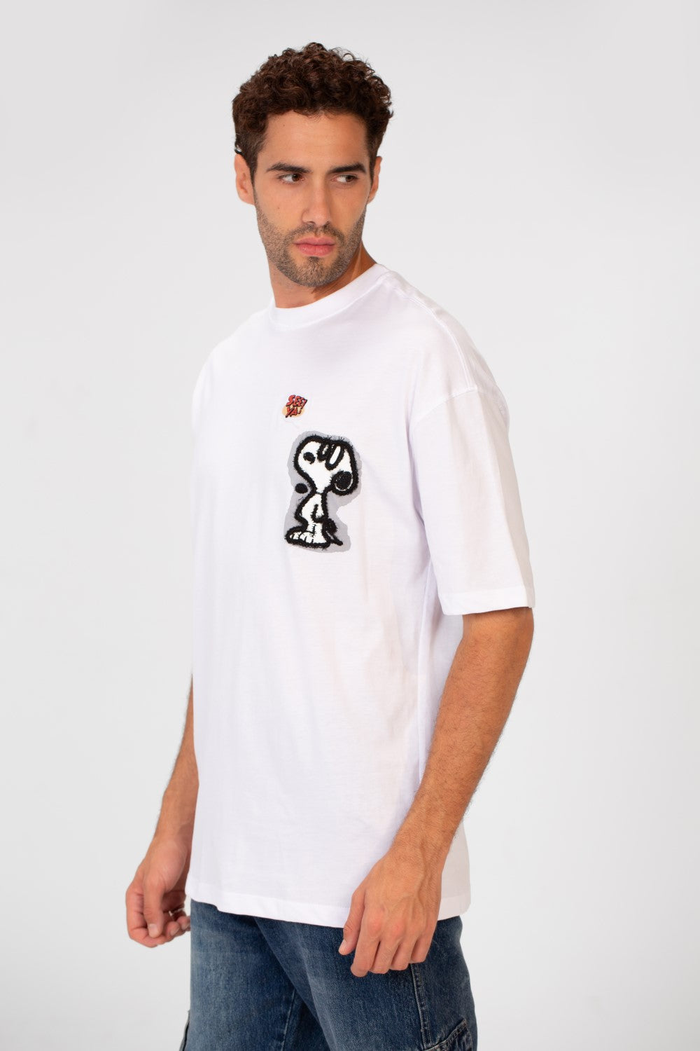 Men's Oversized Front Print Half Sleeve Round Neck Summer T-shirt